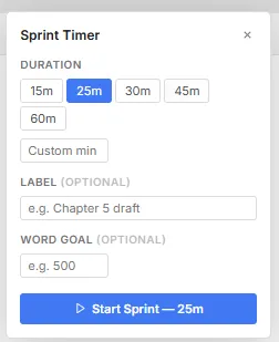 The Proseidon sprint timer.